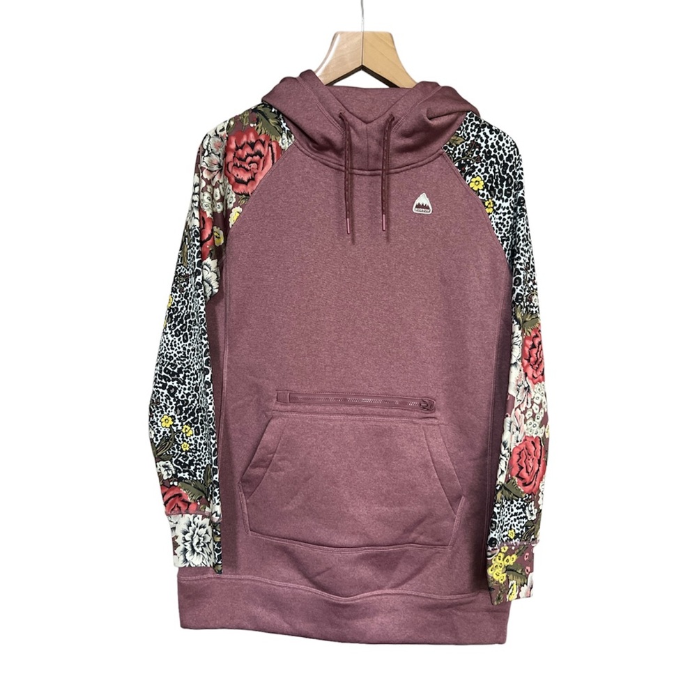 COPY - Burton Women’s Oak Pink Floral Cheetah High Neck Long Hoodie Sweatshirt,…